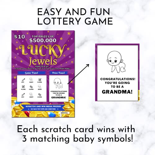 Image of Grandma Pregnancy Announcement Scratch Off Card - Fun Lottery Ticket Reveal, Unisex