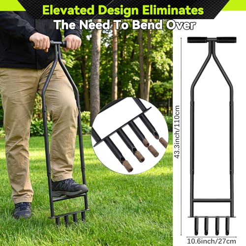 Manual Lawn Core Aerator Tool de acero carbono miniatura 6