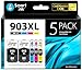 Price comparison product image Smart Ink Compatible Ink Cartridge Replacement for HP 903 903XL High Yield 5 Multipack (2 Black XL & C/M/Y) with Advanced Chip Technology to use with Officejet 6950 Officejet Pro 6960 6970 All-in-one