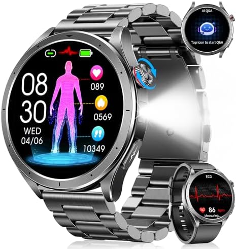 Reloj Inteligente Hombre con ECG+HRV, AI-GPT Smartwatch Hombre Mi...