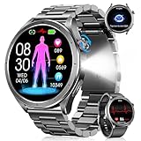 Smartwatch Uomo con ECG+HRV, AI GPT Orologio Uomo con Pressione Sanguigna, Frequenza Cardiaca, SpO2, 24H Sonno, 120+ Modalità Sportive IP68 Smartwatch Fitness, Notifiche Messaggi Android iOS Nero