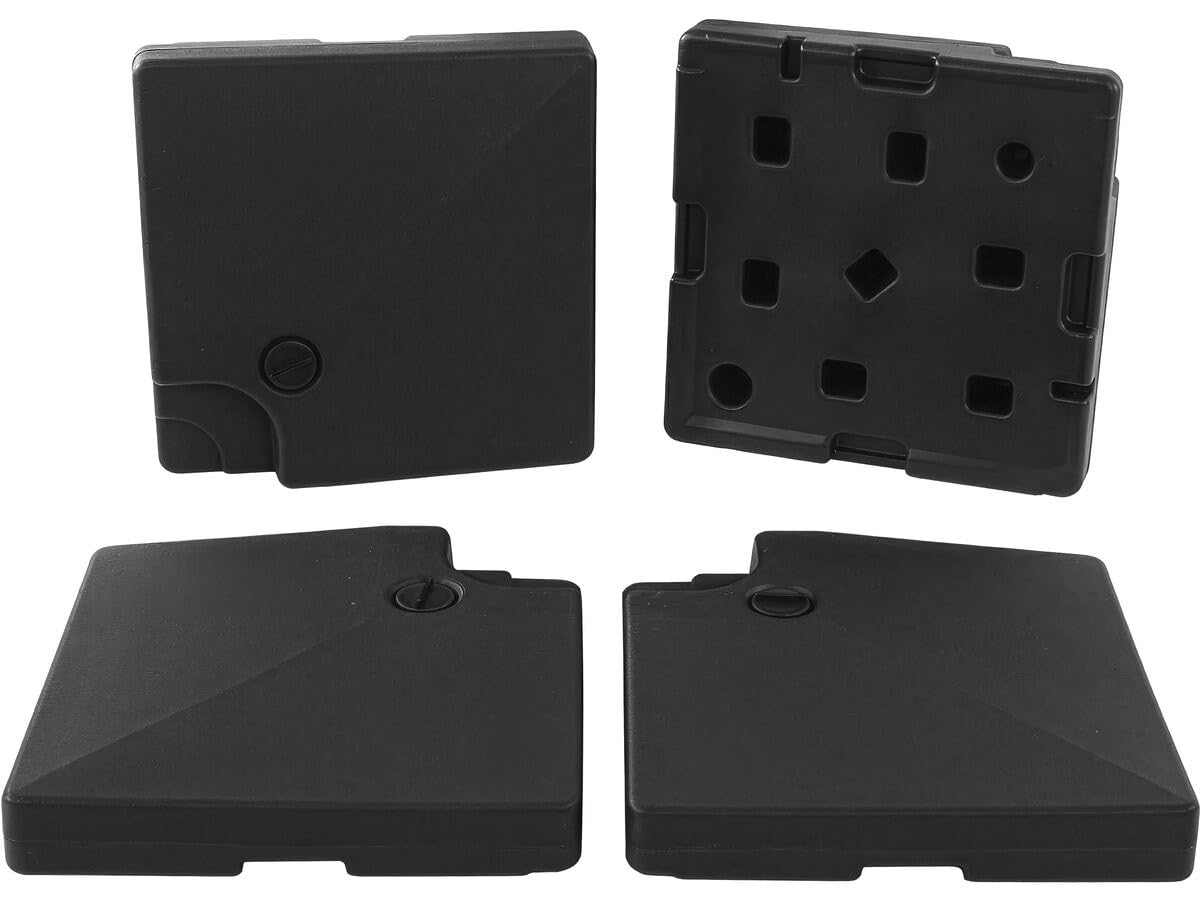 Habitat et Jardin 4 Dalles à Lester pour Gros Parasol déporté - 4 x 3-104 KG - Noir