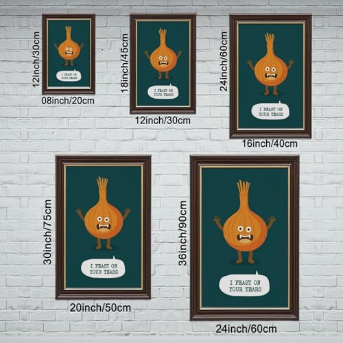 Poster citations oignon drôles déco salon 61x91cm