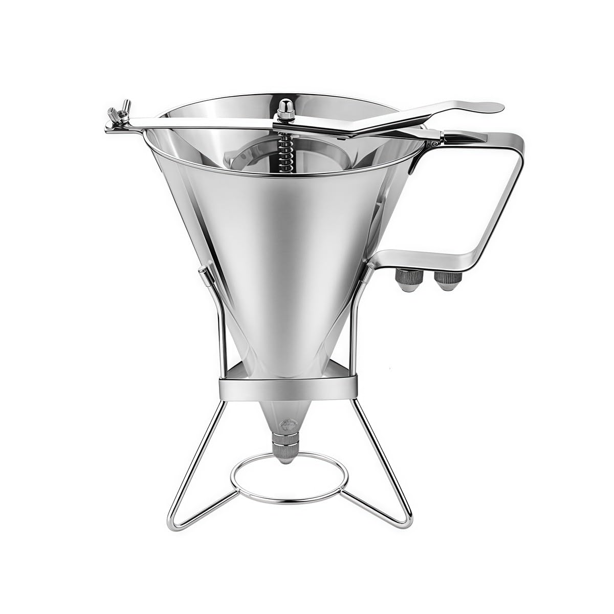 FACAIIO 1800 ml für Edelstahl Teigspender Pfannkuchen Cupcakes Federgriff 3 austauschbare Düsen