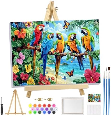 Amazon.com: MOGTAA Parrot Paint by Numbers Kit for Adults Beginners ...