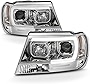 ACANII - For 1999-2004 Jeep Grand Cherokee LED Light Tube Halo Projector Headlights Headlamps Driver & Passenger Side