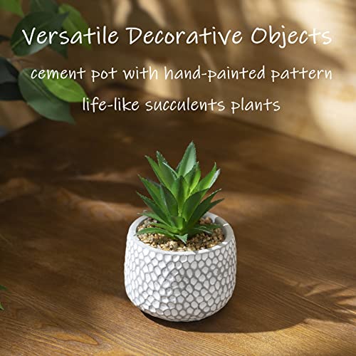 Cadnly Small Artificial Plants In Pots - Fake Plants For Bathroom Office Desk - Faux Succulents Plants Artificial Succulents Decor - Faux Plants Indoor Small Plants Shelf Decor Green Potted Plant #TOP1