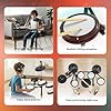 Glarry Electronic Drum Kit for Beginner, Drum Set with 4 Quiet Mesh Pads, Headphones, Stool, 150 Sounds, Electric Drum Kit for Kids Adult, Adjustable Height #5