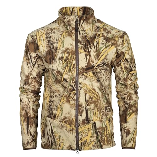 Image of First Lite Men's Challis Fleece - Windproof Soft Shell Camo Hunting Jacket, Hoodless Thermal Layer Hunting Gear For Men