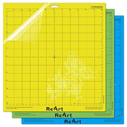 Cutting Mat Variety 3 Packs 12 x 12 - Strong, Standard, Light Grip Adhesive Cutting Mat Suit for Cricut, for Silhouette Cameo