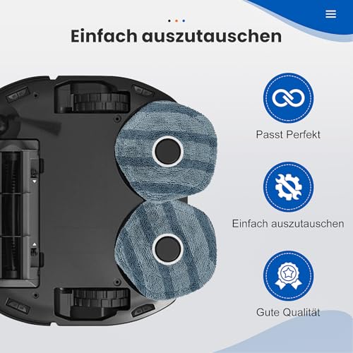 Image of 8 Pack Mop Pads Compatible with eufy X10 Pro Omni / X9 Pro Robot Vacuum | Spin Cleaning Pads Replacement Accessories Set