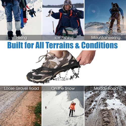 TREKOLOGY Microspikes for Hiking – 19-Spike Stainless-Steel Ice Cleats & Chains for Boots, Crampons for Hiking Boots Men & Women, Durable Traction Spikes for Snow & Ice (X-Large) by TREKOLOGY - Image 7