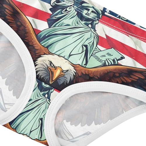 Toddler Underwear Floral 2t Cotton Panties Little Girl Artistic Underpants Briefs Bald Eagle Statue of Liberty America4