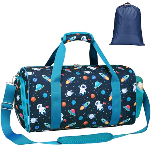 Image of Bagseri Boys Duffle Bag for Travel - Kids Gym Bag with Shoe Compartment
