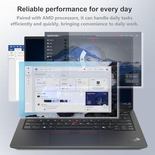 Image of Lenovo ThinkPad E14 Gen 6 Business Laptop, 14 inch FHD+ Anti-Glare, AMD Ryzen 5 7535U up to 4.55GHz, 32GB DDR5 RAM, 2TB SSD, Fingerprint, Backlit, HDMI, Wi-Fi 6, Windows 11 Pro, with Bundle Set