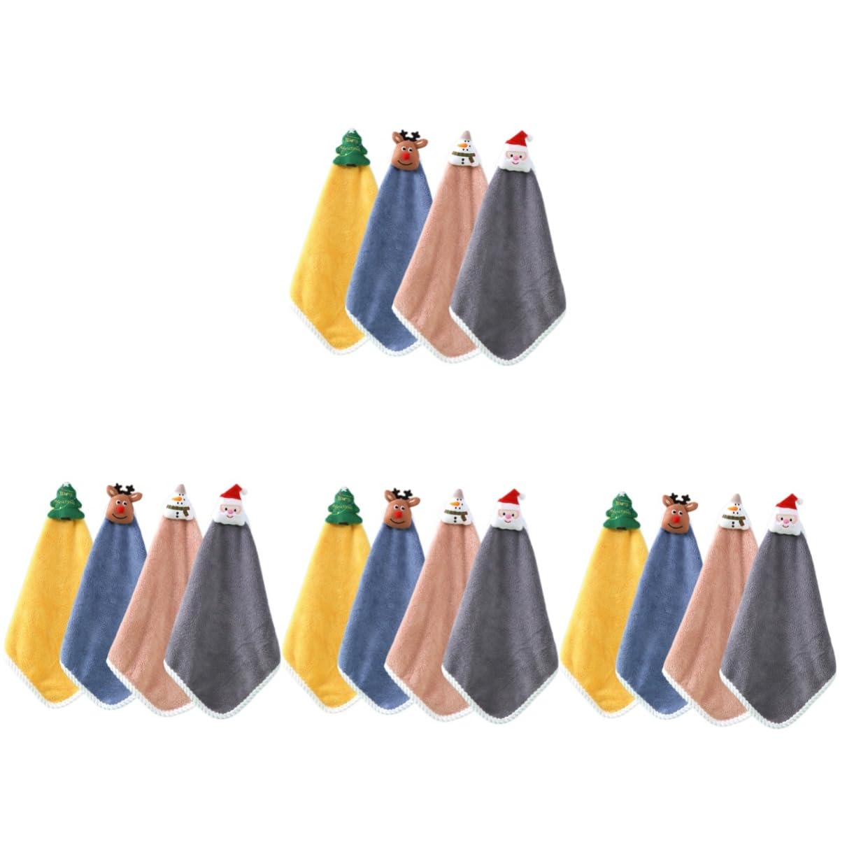 Cabilock 4 Set Asciugamani Appesi Asciugatutto Asciugamani Natale Natalizi Giocattoli Di Natale Multiplo Da Festa Da Cucina Vello Di Corallo 4 Pezzi * 4