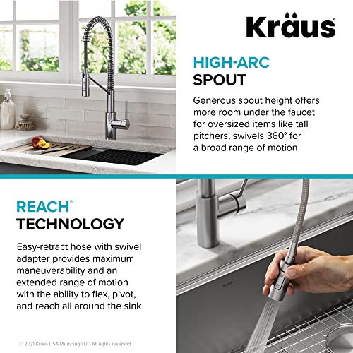 Kraus Kpf-2631Ch Single Handle Pull Down Commercial Kitchen Faucet, 21.75 Inch, Chrome #TOP7