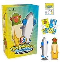 Tralalero Shark vs Shimpanzinni Bananini: Italian Brainrot Flip Challenge Game, Banana Monkey vs Shark Flipping-Fun Party Game for Families & Christmas, Includes Bonus Cards