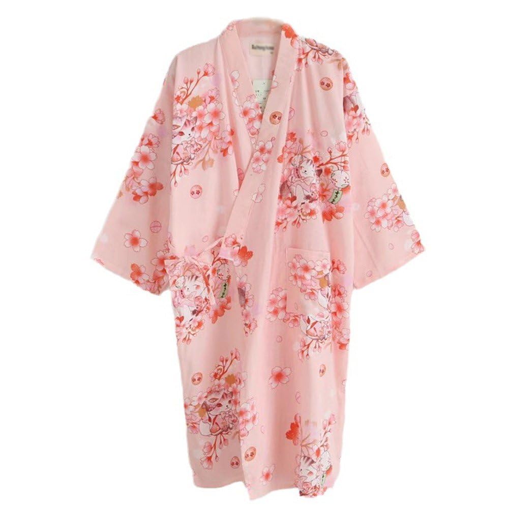 Kimono japonés yukata para mujer, pijama de algodón ligero para spa y verano