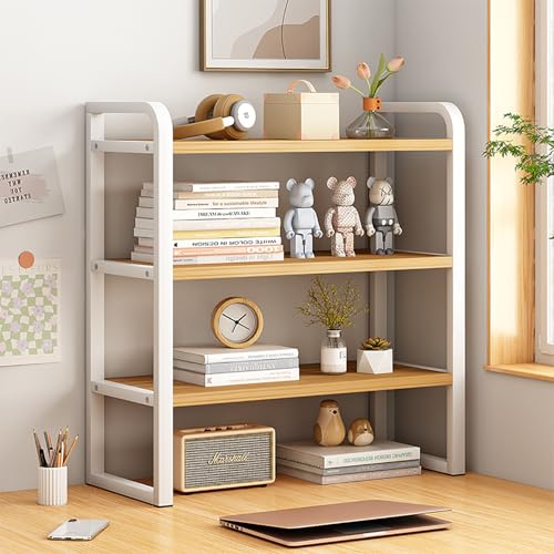 卓上ラック 机上ラック 卓上棚 デスクラック 幅 30cm 40cm 50cm 棚 ラック メタルラック 卓上棚一段/二段/三段 机上棚 机上本棚 デスク上置き棚 卓上収納 組み立て簡単 机上整理 大容量 おしゃれ キッチン 寝室 洗面所 事務用 (ホワイ