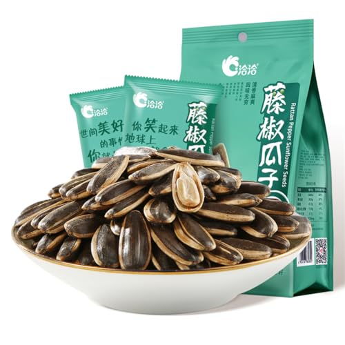 洽洽瓜子 500g/袋 焦糖瓜子 藤椒瓜子 クルミ味 キャラメル味 フジピーマン味 ナッツ炒め物 ヒマワリの種 レジャーオフィスのおやつ 軽食 独立小分け包装携帯 中華物産 中華食材 (500g*1袋, フジピーマン味)