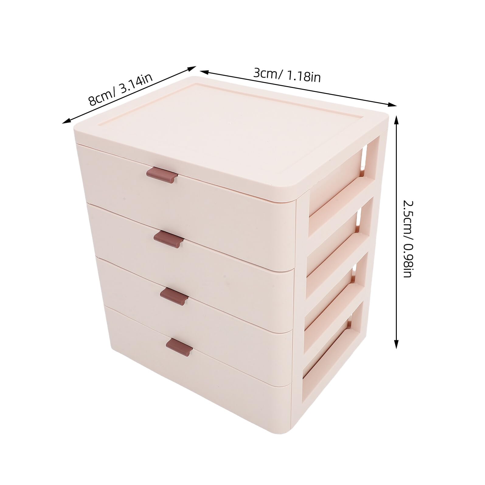 Hohopeti 4cassetti Organizer per Cassetti in Plastica Pp Contenitore Portaoggetti Cassetti Impilabili per Cosmetici e Articoli da Ufficio per Toeletta e Scrivania