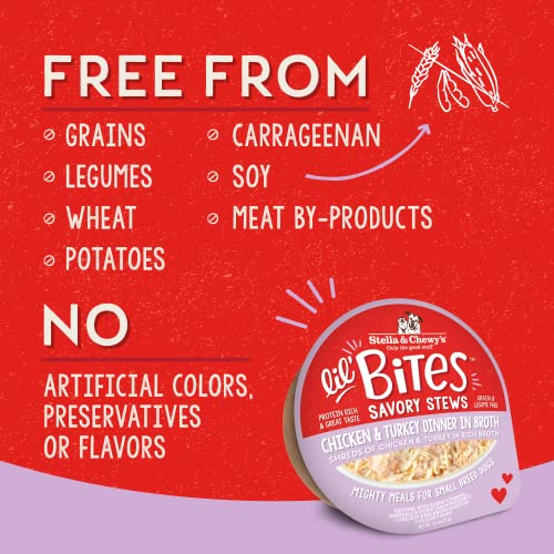 Stella & Chewy's Lil Bites Savory Stews for Small Breeds Chicken & Turkey Dinner in Broth, 2.7 oz Cups (Pack of 12) - image 6