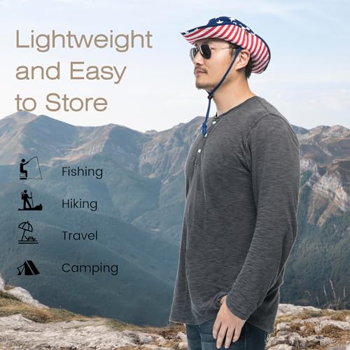 Image of Bucket Hat Wide Brim UV Protection Sun Hat Boonie Hats Fishing Hiking Safari Outdoor Hats for Men and Women