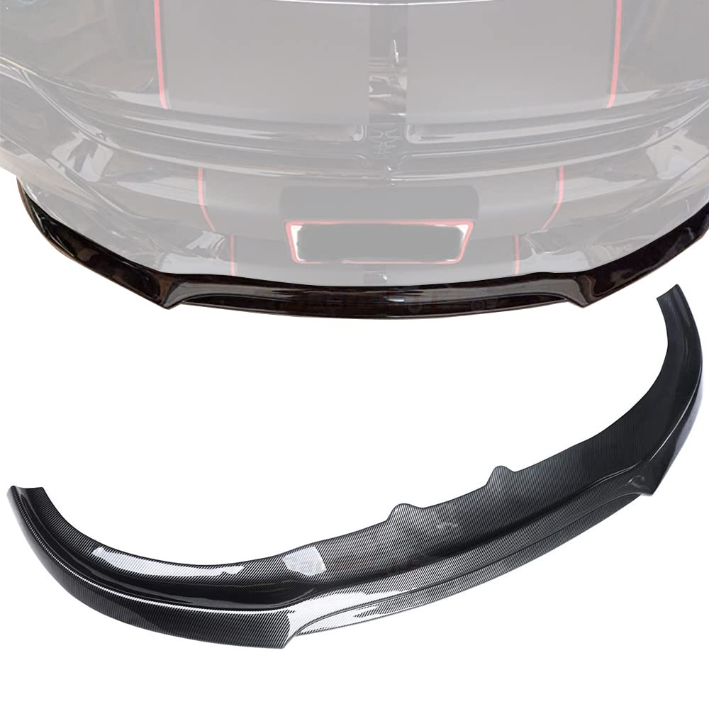 Front Bumper Lip Compatible with 2015-2022 Dodge Charger Carbon Fiber Style Lower Lip Spoiler Body Kit, 3pcs