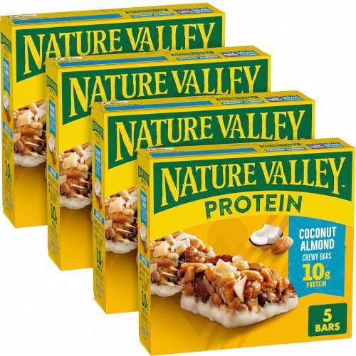 Nature Valley Chewy Granola Bar, Protein, Coconut Almond, 5 Bars, 7.1 OZ (Pack of 4)