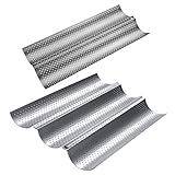 Cabilock 2pcs Stainless Steel metal pan bread pan french mold Pan Baguettes Baking