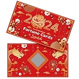 Jetec 40 Counts 2024 Chinese New Year Scratch Off Fortune Cards Year of The Dragon Party Fortune Games Favors for Lunar New Year's Celebration Office Party Supplies