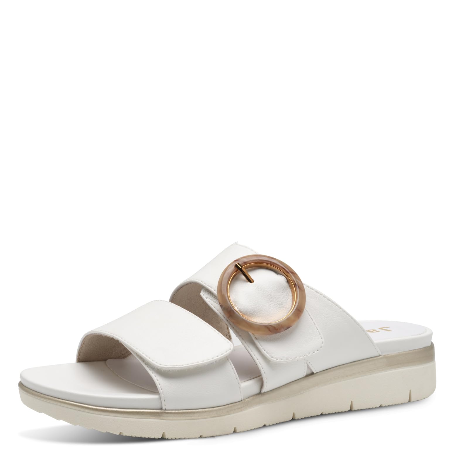 Jana Women’s Mules with Velcro Vegan, White, 5 UK