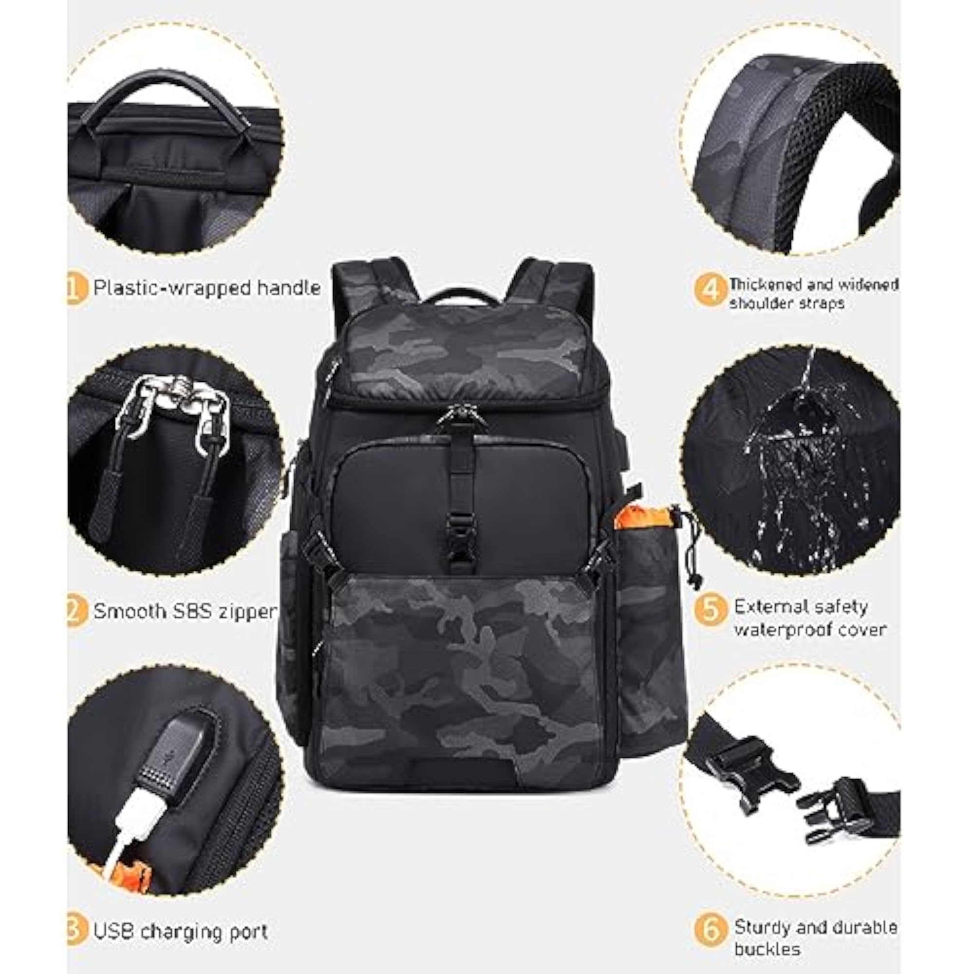 Large Capacity Waterproof Camera Backpack for Men Women