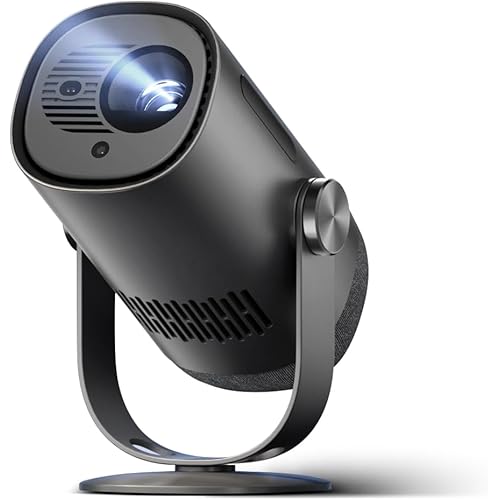 Dangbei Freedo Portable Projector, 1080P Full HD, Black, 450 Lumens, 180-inch Display, Netflix Licensed, 2.5H Battery, Built-in Dolby Audio, DLP Mini with WiFi, Bluetooth