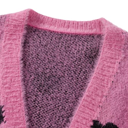 Mommy and Me Valentines Day Open Front Sweater Crewneck Long Sleeve Love Heart Cardigan Outerwear Coats2