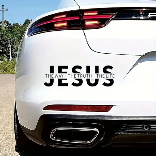 2 pcs The Way of Jesus Truth Life Christianity Funny Car Bumper Sticker 5 Inch Vinyl Decal Waterproof Die-Cut for Cars Windows Laptops