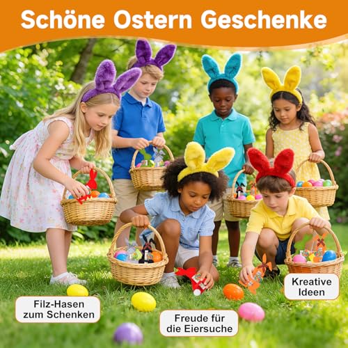 8 Stück Ostergeschenke Kinder Erwachsene, Filz Osterhasen Geldgeschenke Verpackung, Kreative Osterdeko Filzmaterial-Ideal zum Verpacken, Ostern Dekoration für Osternester