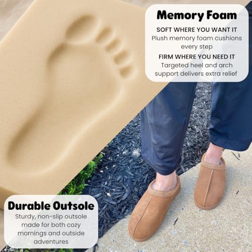 Dearfoams Men's Suede Indoor Outdoor Breathable Memory Foam House Dean Clog Slippers4