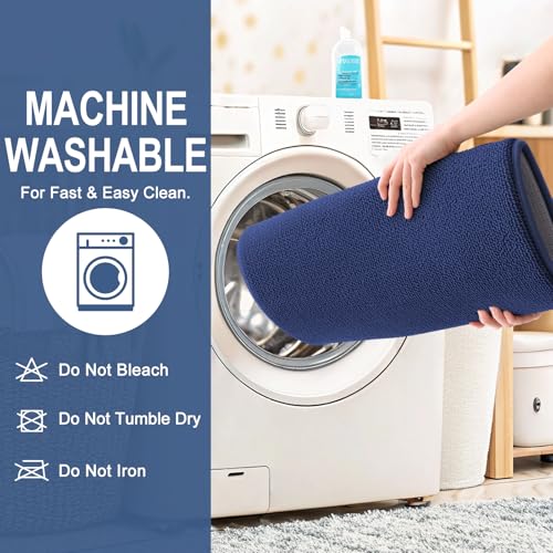 Image of OLANLY Thick Memory Foam Bath Mat Rug 30x20, Extra Soft Absorbent Bathroom Rug, Quick Dry Bath Mats, Non-Slip, Machine Washable Carpet, Tub and Shower, Home Decor Accessories, Twilight Sapphire