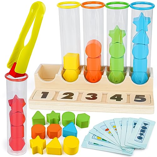 Joyreal Juguete Montessori Niños 3 4 5 Años Juguetes Educativos Contar Colores Formas Clasificar Juego Apilables Habilidades Motoras Juguetes Sensoriales Regalos Niños 3 4 5 6 Años