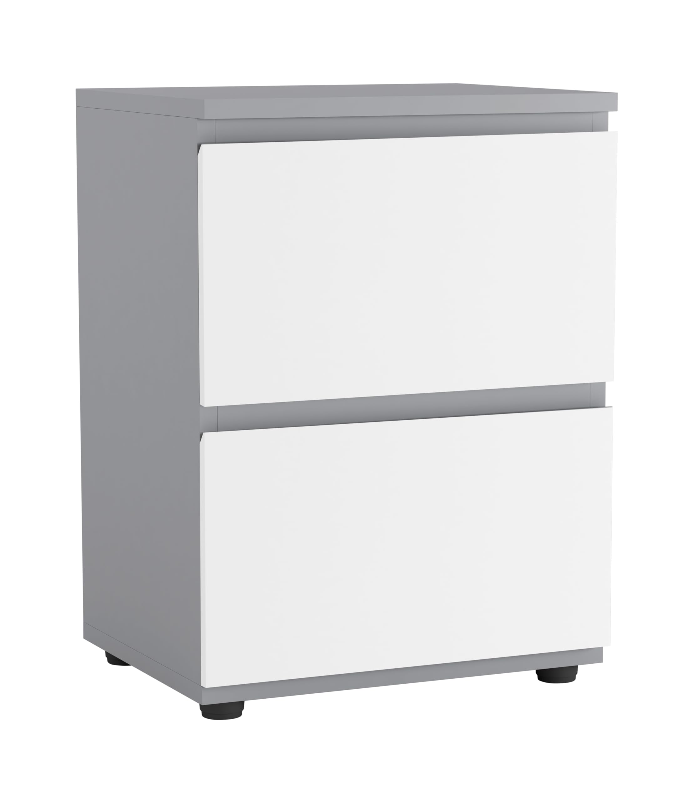URBNLIVING Bedside Table with 2 Drawers - Modern Chest of Drawers Dresser with Smooth Metal Runners for BedroomLiving RoomOffice & Hallway