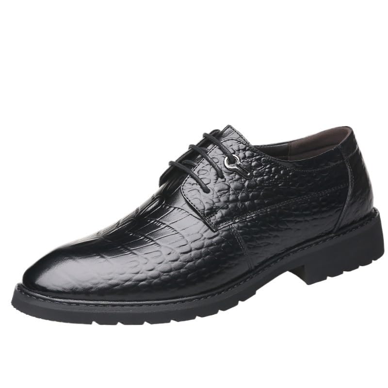 Prom Men's Dress Oxford Shoes Genuine Leather Lace-up Cap Toe Rubber Sole Outdoor Slip On Shoes