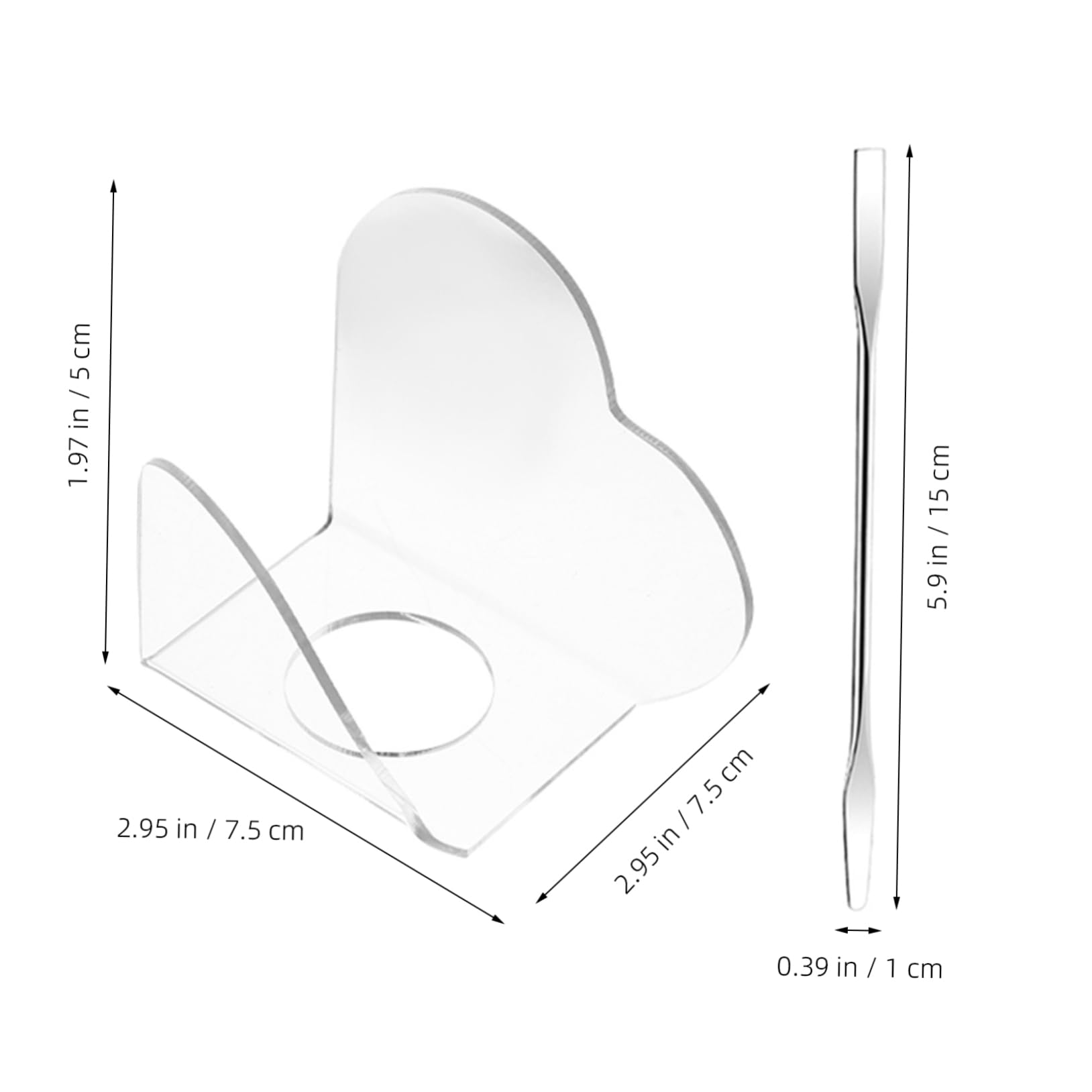 ARTIBETTER 5 Sets Makeup Mixing Plate Set Heart Shape Acrylic Palette Stainless Steel Spatulas