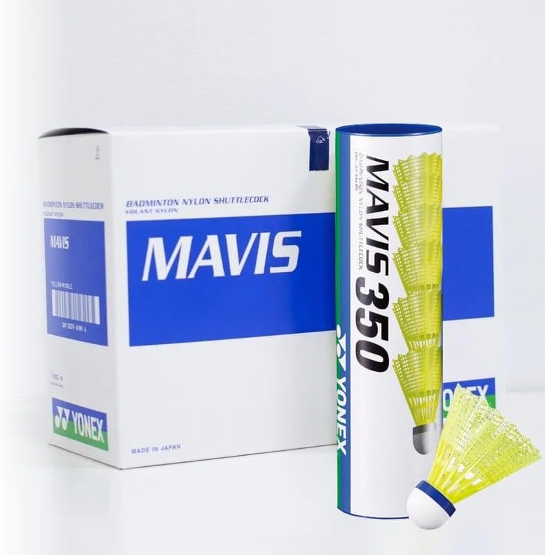 YONEX Mavis 350 Yellow Nylon Shuttlecock (10 Tubes)