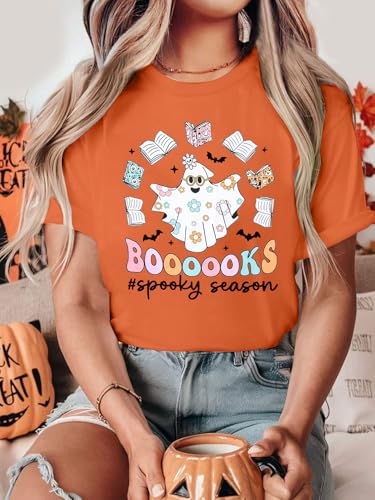 Halloween Teacher Shirts for Women spooky shirt halloween ghost shirt — view 2