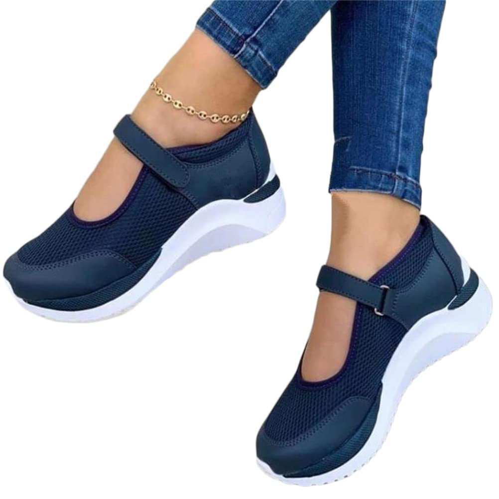 Onsoyours Scarpe Donna Plateau In Rete - Traspiranti Estate/Autunno - Punta Tonda Slip-on - 4
