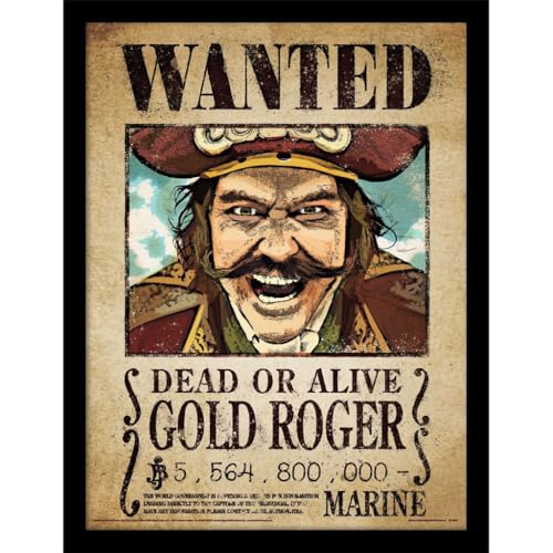 Cadre ONE PIECE NETFLIX Gold Roger impression d'art 30x40cm de collection premium