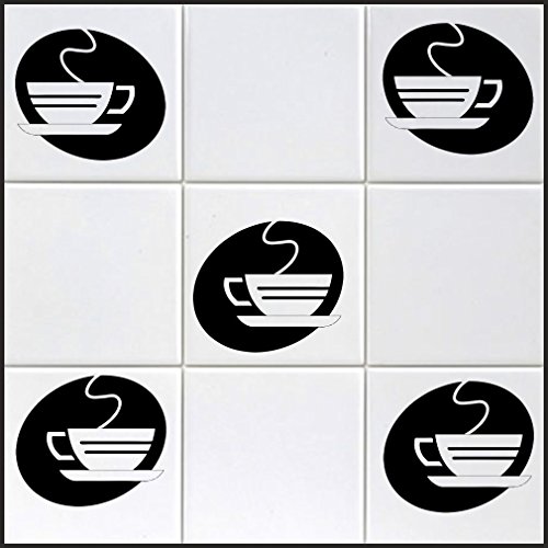 10 tazas de café tipo 7 pegatinas de café en ''s'', aprox. 10 cm, de lámina de alto rendimiento, para azulejos, coches, paredes y todas las superficies lisas, pegatinas BD WC, adhesivos para azulejos,