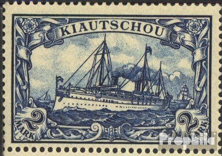 Sellos para coleccionistas Kiauchou 1901 con pliegue Buque Hohenzollern 15